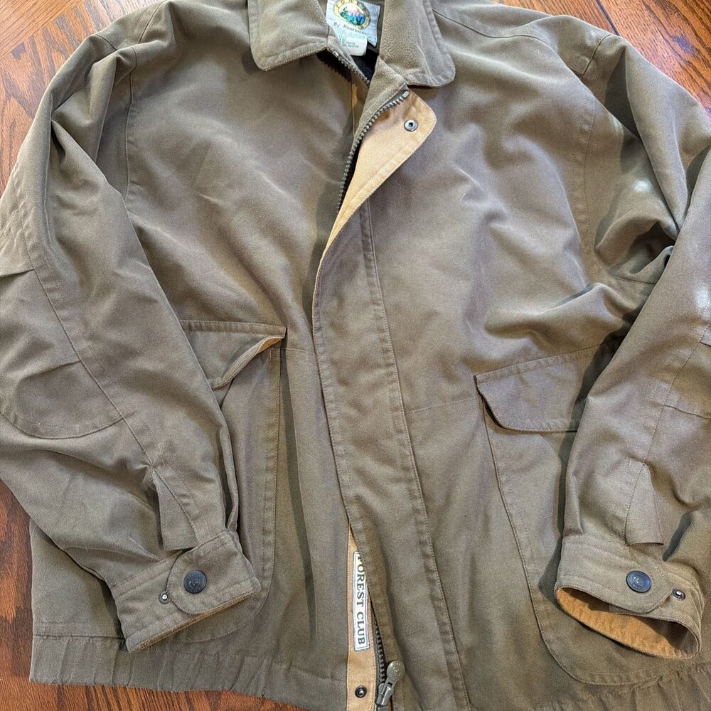 Vintage Forest Club by Rainforest Sz XL Khaki Heavy Canvas Insulated Jacket